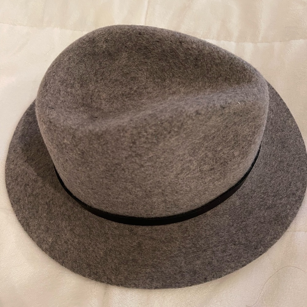 Rag n bone floppy brim fedora gray wool hat size M
